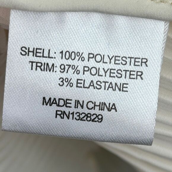 House of Harlow Revolve Piper Blouse Ivory Long Sleeve Sheer Ruffle Pleat Top L - Picture 12 of 13